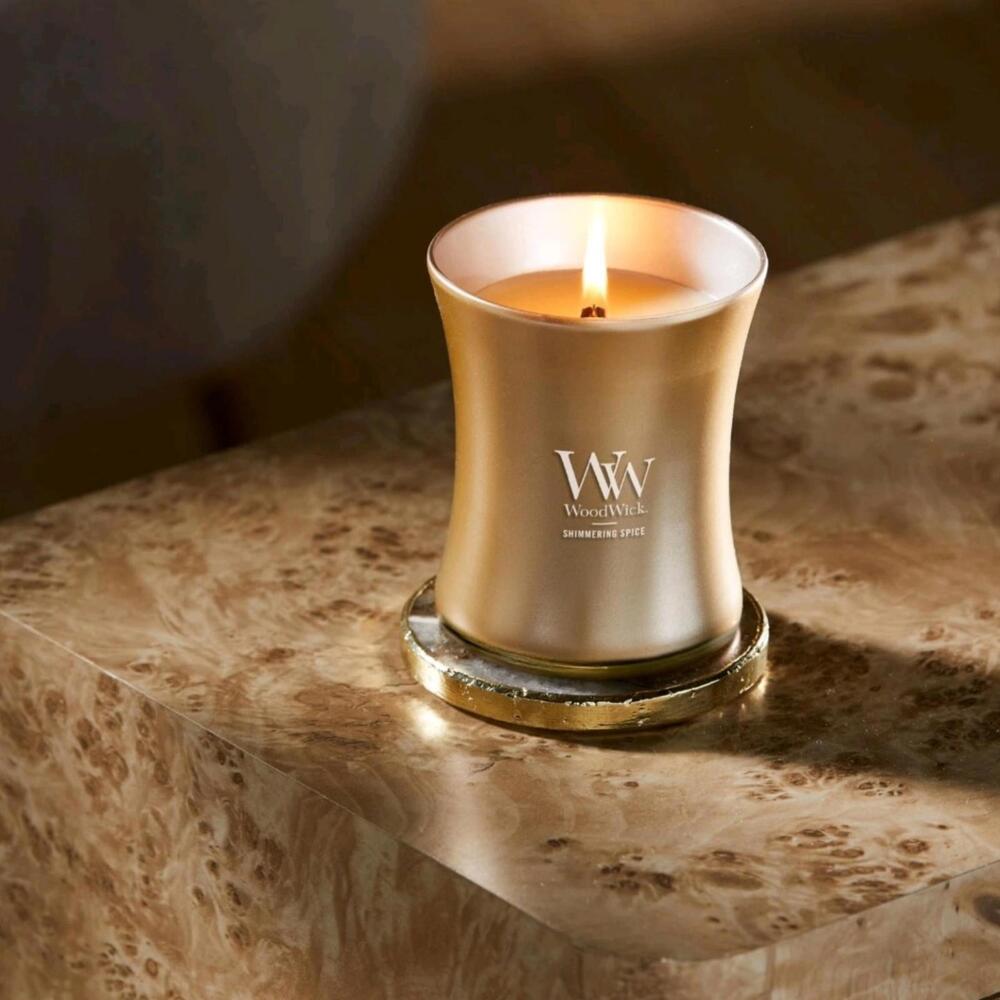 WoodWick Shimmering Spice 9.7oz Candle Crackling Wick Precious Metals Collection - Picture 5 of 7